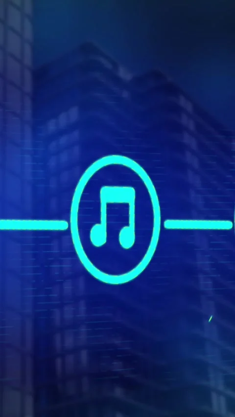 Three digital icons with computer interface on glowing blue background Stock Footage 344636075