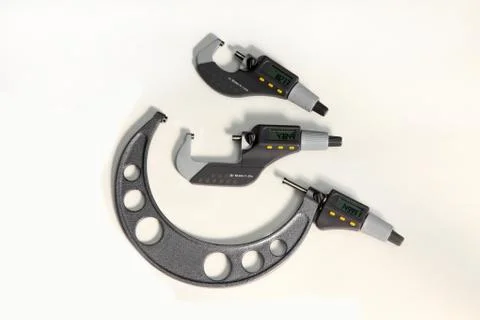 Three digital measuring instruments Stock Photos