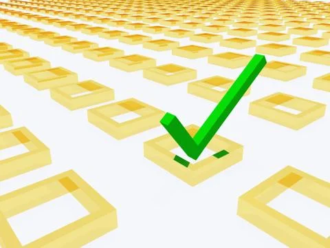 Three dimension check mark Stock Illustration