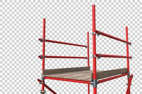 Three dimension image of red scaffolding Stock Photos