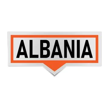 Three dimensional 3d Albania speech bubble label bottom Vector illustration Stock Illustration