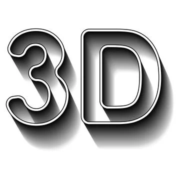 Three dimensional 3D contour line typography layered extrusion optical depth Stock-Illustration