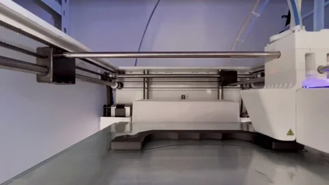 Three dimensional 3d printer working at 3d printing lab. Stock Footage 219693762