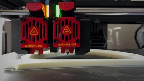 Three dimensional 3d printer working in a object Stock Footage 265289448