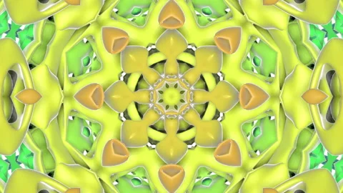 Three-dimensional abstract animated background. kaleidoscope patterns. 3d render Stock Footage 101488469