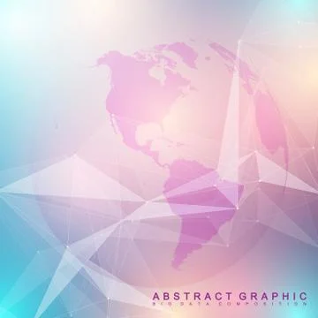 Three-dimensional abstract background planet. Virtual background communication Stock Illustration