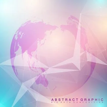 Three-dimensional abstract background planet. Virtual background communication Stock Illustration