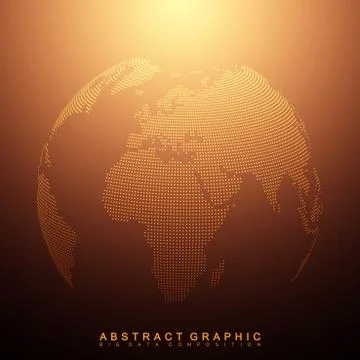 Three-dimensional abstract background planet. Dotted world globe, vector イラスト素材