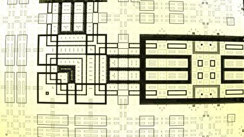 Three-dimensional abstract fractal forming a repeating geometric pattern 库存插图