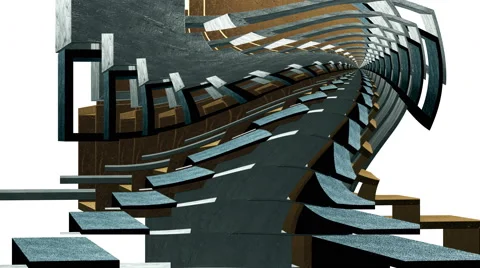 Three-Dimensional Abstract Looping Shapes Stock Footage 48781018