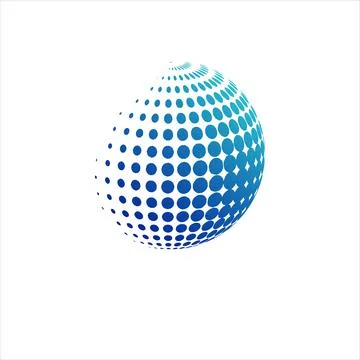Three-dimensional abstract planet, dots, representing the global, internation Stock Illustration