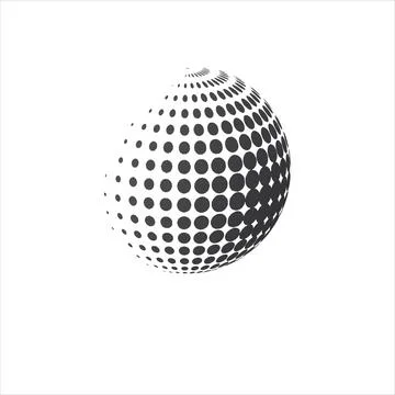 Three-dimensional abstract planet, dots, representing the global, internation Stock Illustration