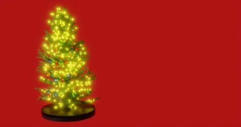 Three-dimensional animation of a pine tree decorated with Christmas spheres. Stock Footage 280441218