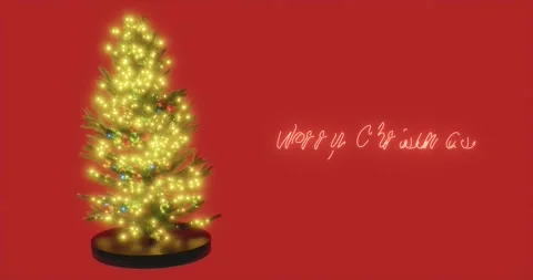 Three-dimensional animation of a pine tree decorated with Christmas spheres. Stock Footage 280441229
