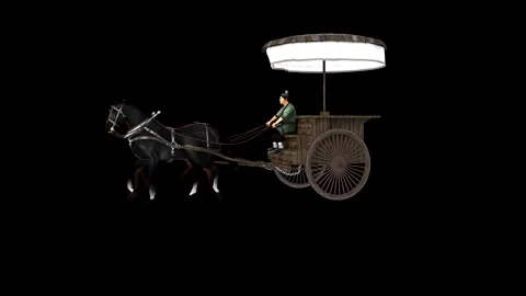 Three-dimensional animation of Qin Shihuang's carriage Stock Footage 241972930