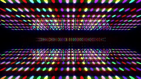 Three dimensional animation of spinning dots patterned walls. Colorful plane Stock Footage 282250591