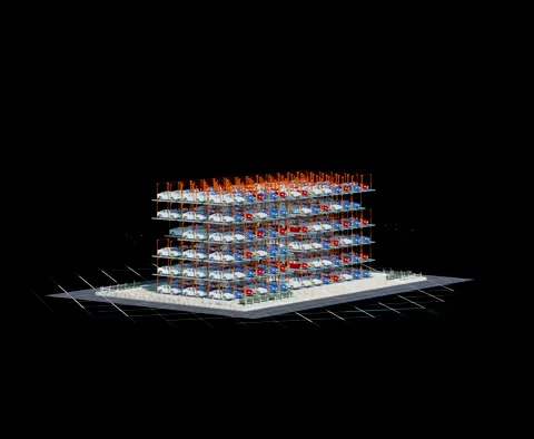 Three-dimensional animation of three-dimensional multi-storey garage operati 動画素材 241977276