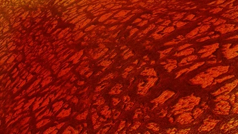 Three-dimensional background with red cracked paint texture deformed by waves. l Video stock 165378777