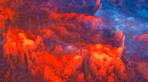 Three-dimensional background red-purple abstract texture. 3d render illustrat Stock Illustration