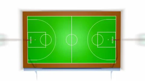 Three-dimensional basketball court. 3d render Stock Illustration