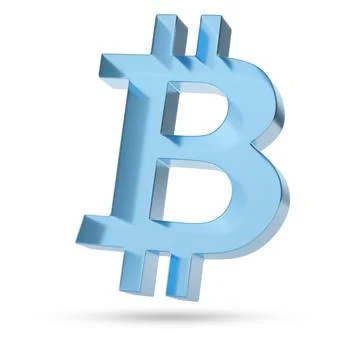Three-dimensional Bitcoin symbol of glass isolated on a white background. 3.. Stock Illustration