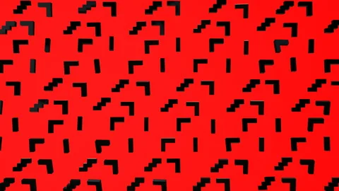 Three-dimensional black cube shapes move on a red background. loop abstract back Stock Footage 139591425