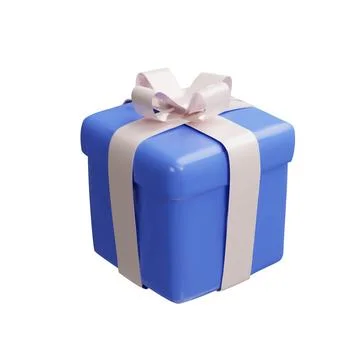 Three-dimensional blue gift box 6 Stock Illustration