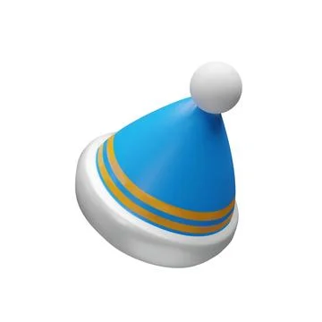 Three-dimensional blue winter hat 2 Stock Illustration