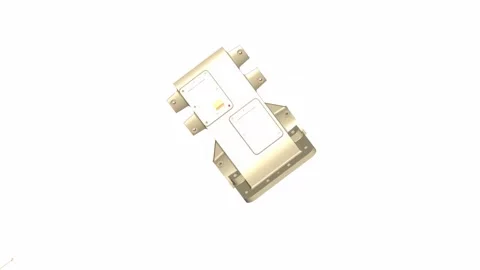 Three Dimensional CAD Model of a Mechanical Sheet Metal Bracket Component Stock Footage 335310131