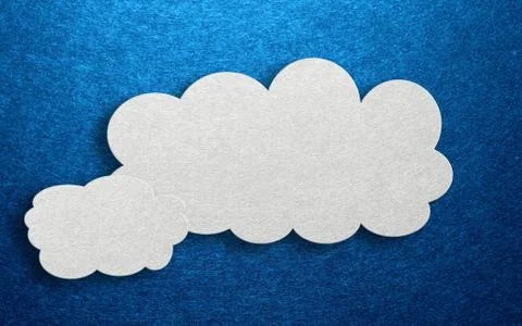 Three dimensional card design with fluffy clouds Stock Illustration