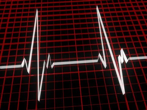 Three dimensional cardiogram Stock Illustration