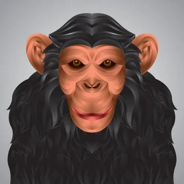Three dimensional chimpanzee Stock-Illustration