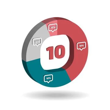 Three dimensional circle chart design Stock Illustration