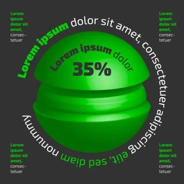 Three dimensional circle shape infographic Stock Illustration