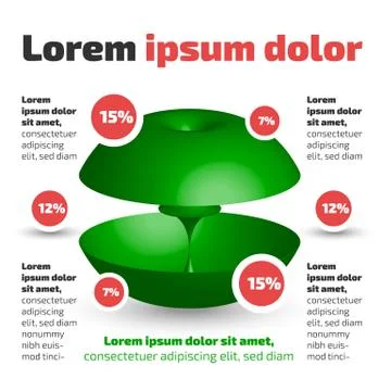 Three dimensional circle shape infographic Stock Illustration