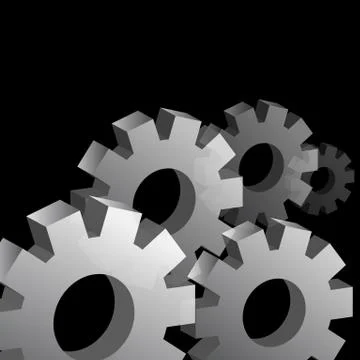 Three dimensional cog wheel background Stock Illustration