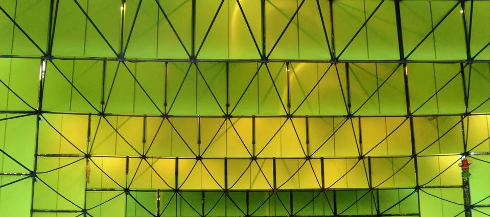 Three-dimensional composition of squares in green tones Stock Photos