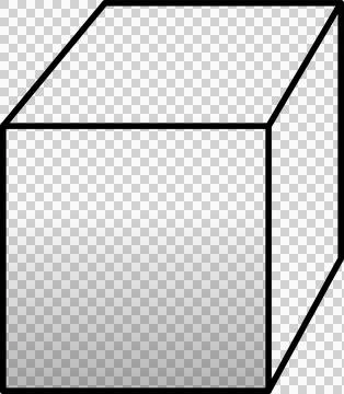 Three-dimensional cube is being shown in flat vector style on transparent Stock Illustration
