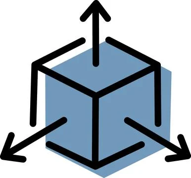 Three dimensional cube in geometric space イラスト素材