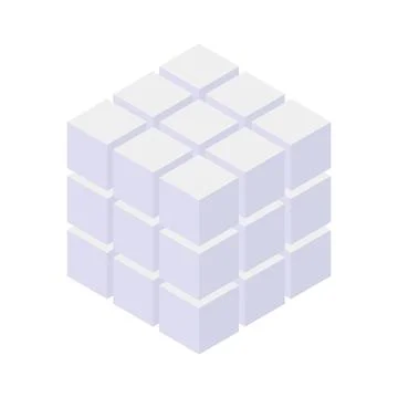 Three-dimensional cube icon. Vector. Stock Illustration