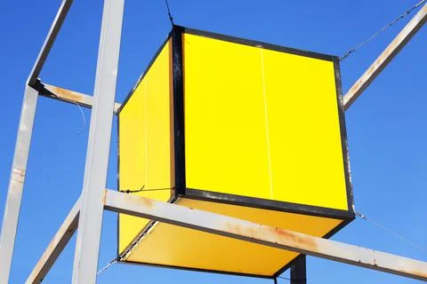 A three-dimensional cube as a logo for the construction trade Stock Photos