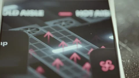Three-Dimensional Data Center Layout Showing Directional Airflow Arrows 4K Stock Footage 341358787