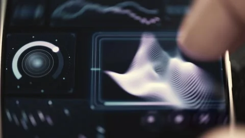Three Dimensional Data Wave on Analytics Dashboard Stock Footage 341865974