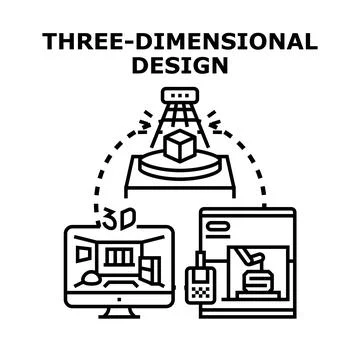 Three dimensional design process and manufacturing technology Stock-Illustration