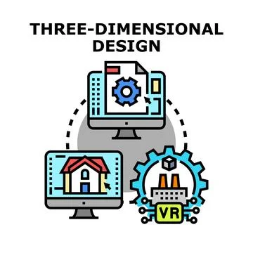 Three dimensional design process drafting engineering concept Stock Illustration