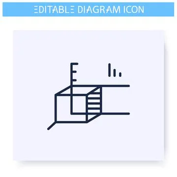 Three dimensional diagram line icon. Editable Stock Illustration