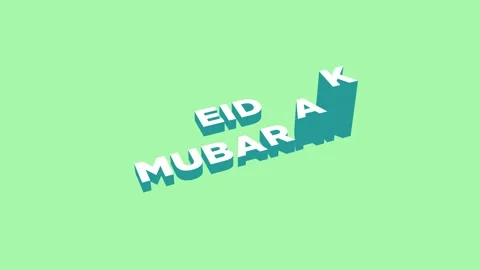 Three Dimensional Digital Graphic of Eid Mubarak Text on Gradient Background Stock Footage 337513505