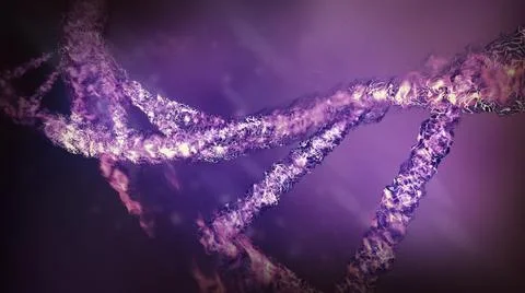 Three-dimensional DNA strand in virtual space, 3D render. イラスト素材