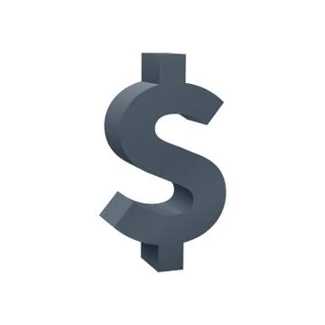 Three dimensional dollar sign, currency icon Stock Illustration