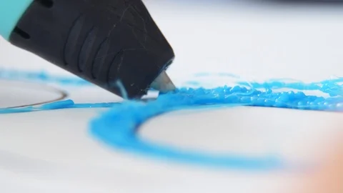 Three-dimensional drawing with 3D pen Stock Footage 87968722